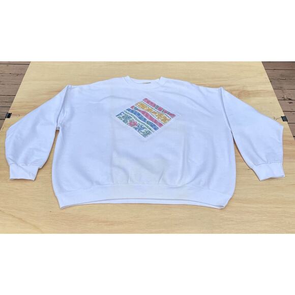 VTG 90's LEE Authentic Apparel Crewneck Sweatshirt Cotton Men White SIZE 3XL USA - Picture 1 of 5